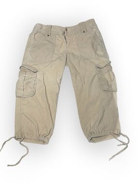 Women’s 10 tagstudio y2k Khaki Cargo Capri Pants 100% Cotton